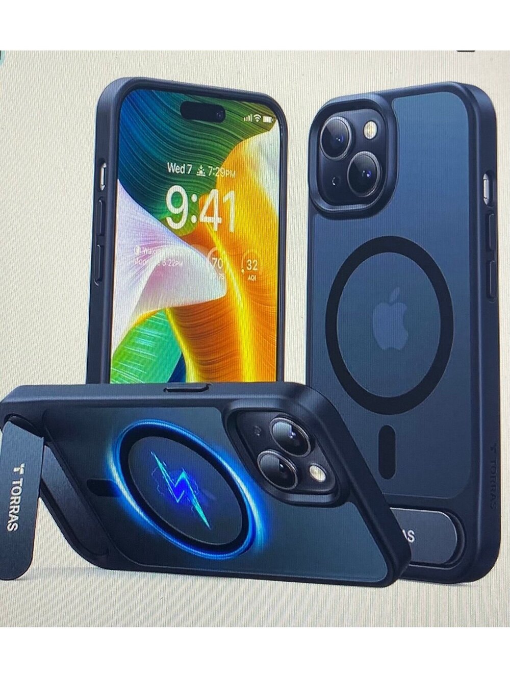 Torras Ostand Case for iPhone 15 6.1” Black